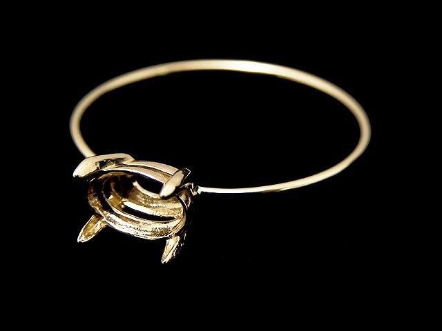 [K10 Yellow Gold] Ring Frame (Prong Setting) for Horizontal Oval Faceted 6x4mm Rings 1pc [Japan]