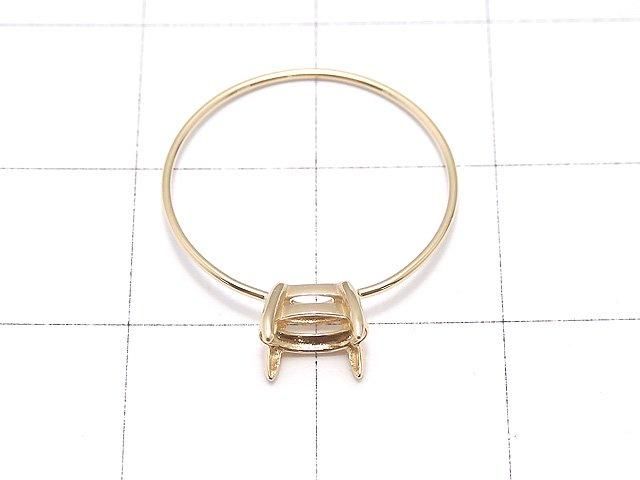 [K10 Yellow Gold] Ring Frame (Prong Setting) for Horizontal Oval Faceted 6x4mm Rings 1pc [Japan]