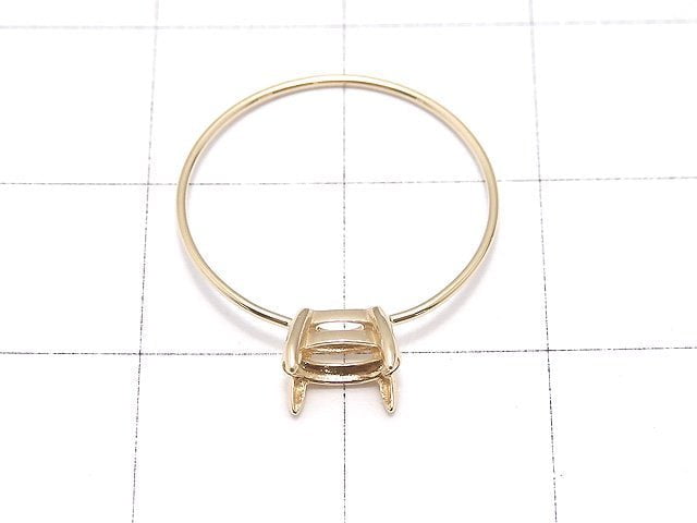 [Video][Japan][K10 Yellow Gold]Ring Frame (Prong Setting) Horizontal Oval Faceted 6x4mm 1pc