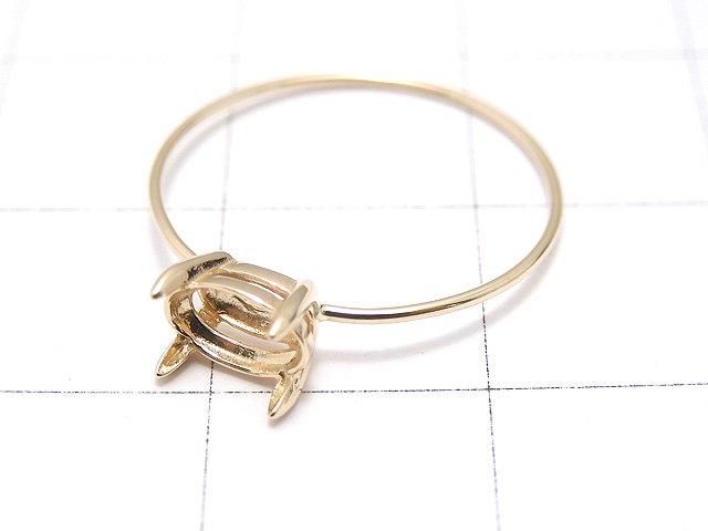 [K10 Yellow Gold] Ring Frame (Prong Setting) for Horizontal Oval Faceted 6x4mm Rings 1pc [Japan]