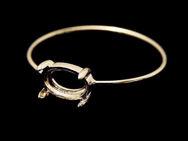 [Video][Japan][K10 Yellow Gold] Ring Frame (Prong Setting) for Horizontal Oval Cabochon 6x4mm (1pc)