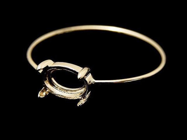 [Video][Japan][K10 Yellow Gold]Ring Frame (Prong Setting) Horizontal Oval Cabochon 6x4mm 1pc