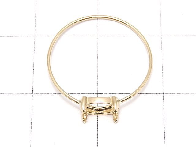 [Video][Japan][K10 Yellow Gold]Ring Frame (Prong Setting) Horizontal Oval Cabochon 6x4mm 1pc