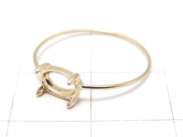 [Video][Japan][K10 Yellow Gold]Ring Frame (Prong Setting) Horizontal Oval Cabochon 6x4mm 1pc