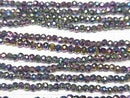 [Video] High Quality! Hematite Faceted Round 2mm Metallic Coating 1strand beads (aprx.15inch / 37cm)