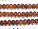 [Video] High Quality! Hessonite Garnet AA++ Faceted Button Rondelle 5.5x5.5x4mm 1strand beads (aprx.15inch / 37cm)