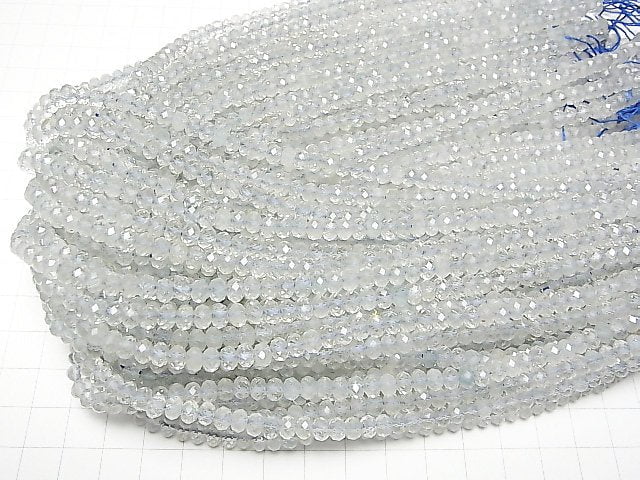 [Video] High Quality! Natural White Topaz AA+ Faceted Button Roundel 5.5x5.5x3.5mm 1strand beads (aprx.15inch / 37cm)