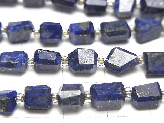 [Video]High Quality Lapislazuli AA++ Faceted Nugget 1strand beads (aprx.7inch/17cm)