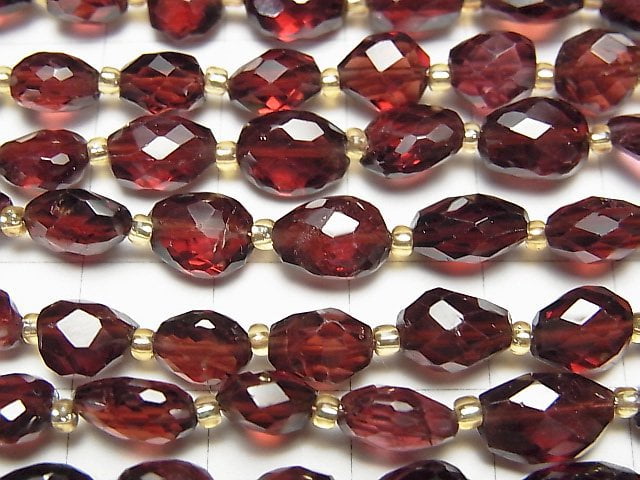 High Quality Mozambique Garnet AAA Faceted Nugget 1strand beads (aprx.8inch / 20cm)