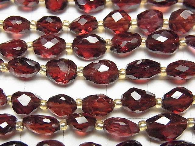 [Video] High Quality Mozambique Garnet AAA Faceted Nugget 1strand beads (aprx.8inch / 20cm)