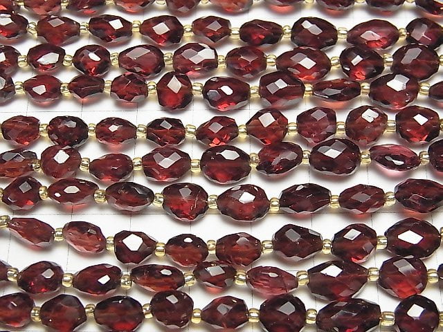 [Video] High Quality Mozambique Garnet AAA Faceted Nugget 1strand beads (aprx.8inch / 20cm)