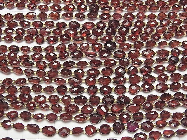 [Video] High Quality Mozambique Garnet AAA Faceted Nugget 1strand beads (aprx.8inch / 20cm)