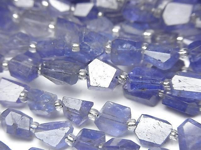 [Video]High Quality Tanzanite AA++ Faceted Nugget half or 1strand beads (aprx.7inch/18cm)