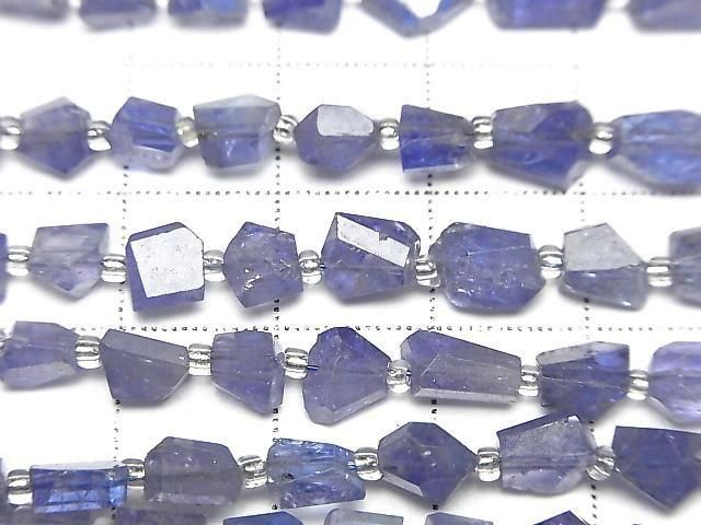 [Video]High Quality Tanzanite AA++ Faceted Nugget half or 1strand beads (aprx.7inch/18cm)
