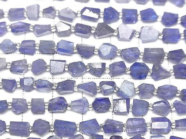 [Video]High Quality Tanzanite AA++ Faceted Nugget half or 1strand beads (aprx.7inch/18cm)