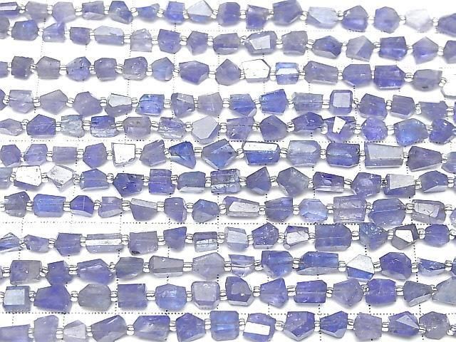 [Video]High Quality Tanzanite AA++ Faceted Nugget half or 1strand beads (aprx.7inch/18cm)