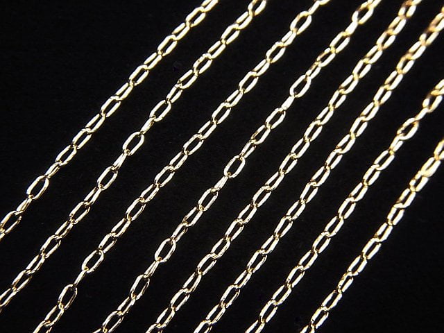 14KGF Long Cable Chain 1.0mm [40cm][45cm][50cm][60cm][75cm] Necklace 1pc