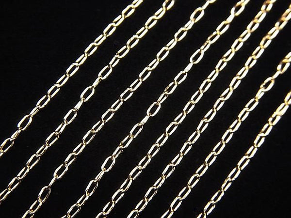 14KGF Long Cable Chain 1.0mm [40cm][45cm][50cm][60cm] Necklace 1pc