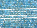 [Video] High Quality! Apatite AA+ Faceted Button Rondelle 4x4x3mm 1strand beads (aprx.15inch / 37cm)
