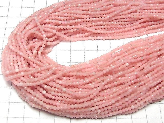 [Video]High Quality! Pink Soap Stone AAA Faceted Round 2mm 1strand beads (aprx.15inch/36cm)