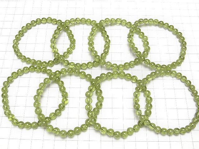 [Video]Peridot AA++ Round 6mm Bracelet