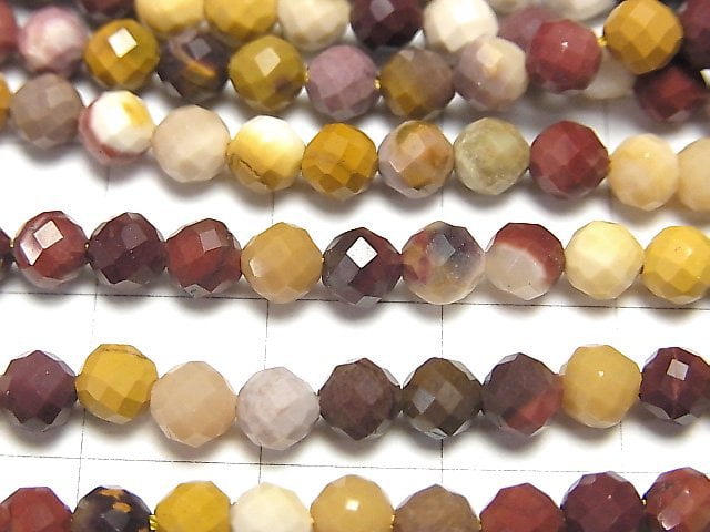 [Video] High Quality! Mookaite Faceted Round 4mm 1strand beads (aprx.15inch / 36cm)