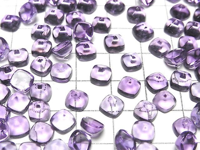 [Video] High Quality Amethyst AAA Sugarloaf Cut 6x6mm 4pcs