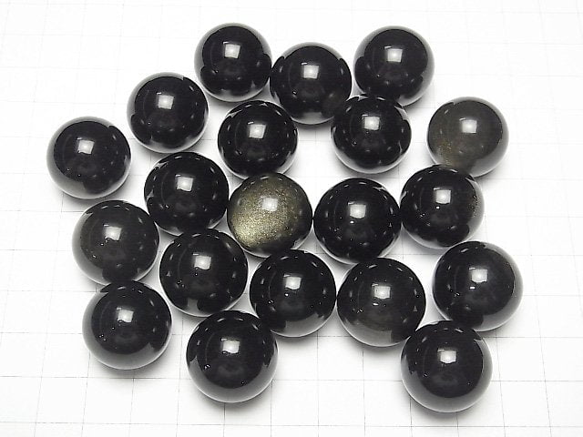 [Video] Golden Obsidian AAA Sphere, Round 20mm 1pc