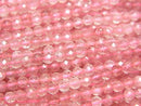[Video]High Quality! Pink Epidote AA++ Faceted Round 3mm 1strand beads (aprx.15inch/37cm)