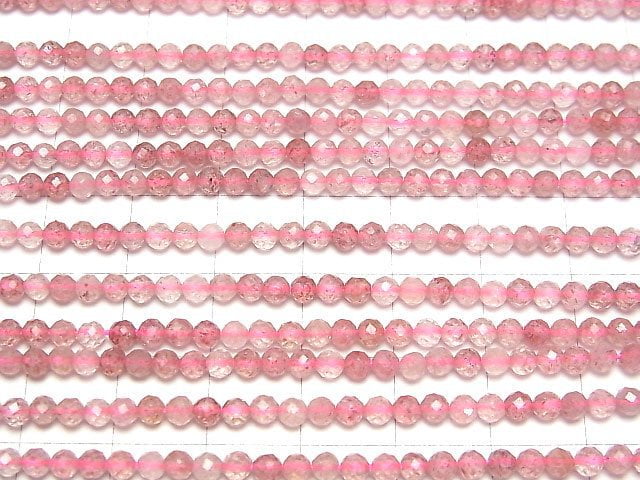 [Video]High Quality! Pink Epidote AA++ Faceted Round 3mm 1strand beads (aprx.15inch/37cm)