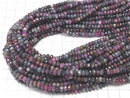 [Video] High Quality! Ruby & Sapphire AA++ Faceted Button Rondelle 5x5x3mm half or 1strand beads (aprx.15inch / 37cm)