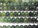 [Video] High Quality! Nephrite Jade AA++ Faceted Button Rondelle 6x6x3.5mm 1strand beads (aprx.15inch / 37cm)