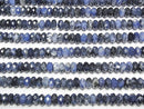 [Video] High Quality! Sodalite AA Faceted Button Rondelle 8x8x5mm half or 1strand beads (aprx.15inch / 37cm)