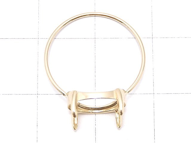 [Video][Japan][K10 Yellow Gold] Ring Frame (Prong Setting) for Horizontal Oval Cabochon 10x8mm, 1pc