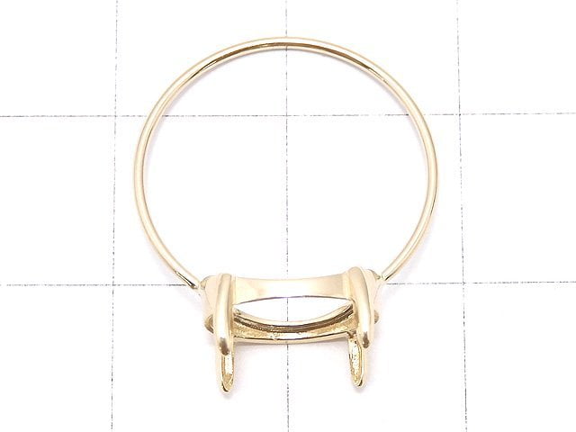 [Video][Japan][K10 Yellow Gold]Ring Frame (Prong Setting) Horizontal Oval Cabochon 10x8mm 1pc