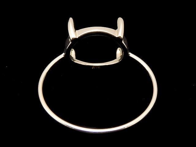 [K10 Yellow Gold] Ring Frame (Prong Setting) for Horizontal Oval Cabochon 10x8mm 1pc [Japan]