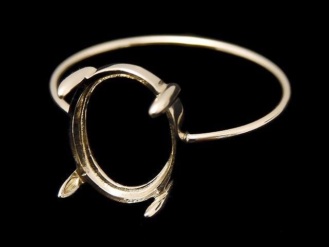 [Video][Japan][K10 Yellow Gold] Ring Frame (Prong Setting) for Oval Cabochon 10x8mm (1pc)