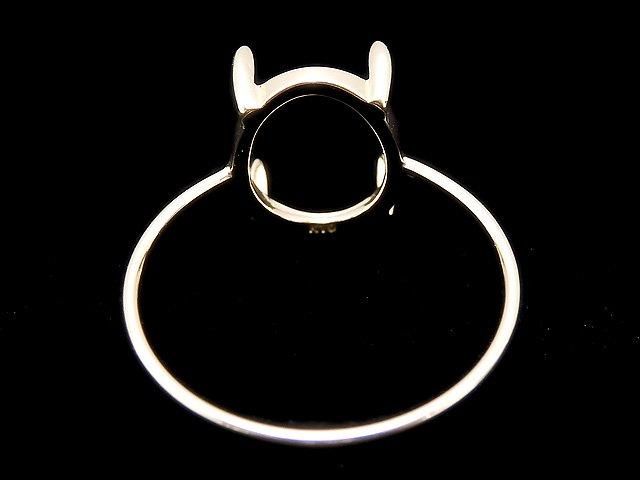 [K10 Yellow Gold] Ring Frame (Prong Setting) for Oval Cabochon 10x8mm 1pc [Japan]