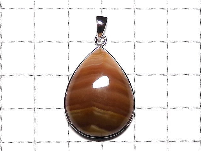 [Video] [One of a kind] Brown color Rhodochrosite AAA Pendant Silver925 NO.20