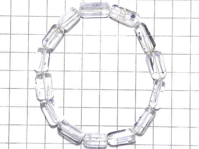 [Video] [One of a kind] Fluorite in Quartz Rough Tube-Faceted Nugget Bracelet NO.16