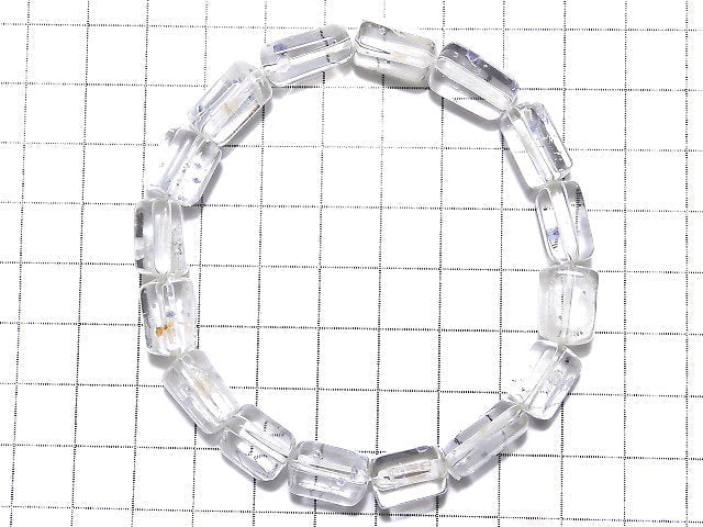 [Video] [One of a kind] Fluorite in Quartz Rough Tube-Faceted Nugget Bracelet NO.25