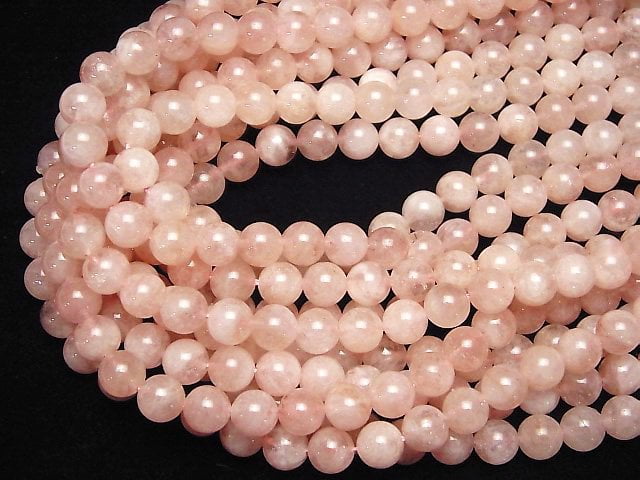 [Video] Morganite AA++ Round 8mm half or 1strand beads (aprx.15inch / 38cm)