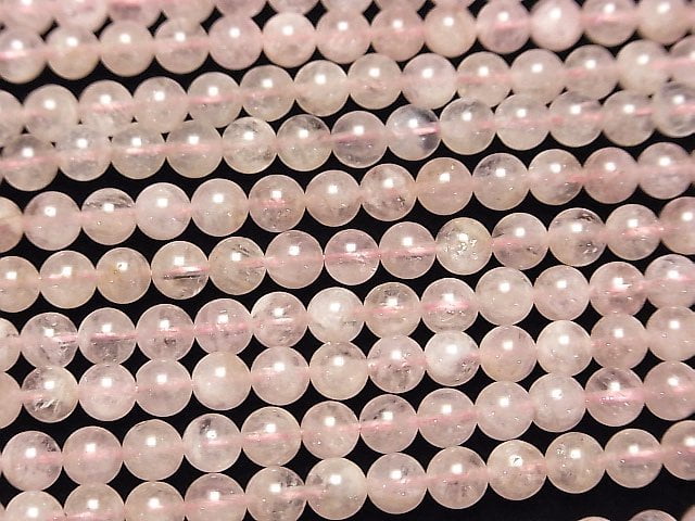 [Video] Morganite AA++ Round 6mm half or 1strand beads (aprx.15inch / 38cm)