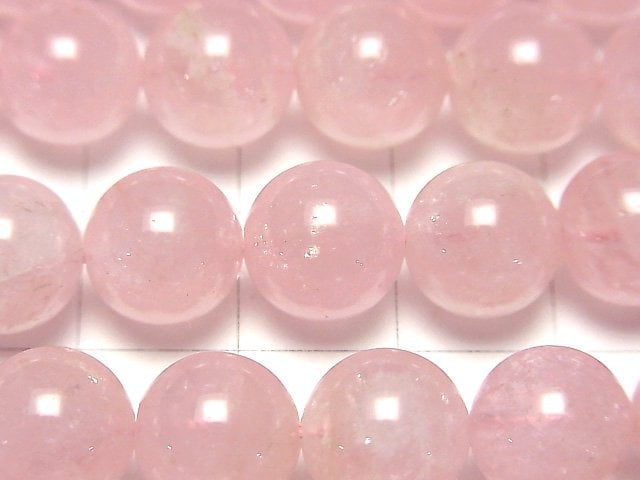 [Video] Morganite AA++ Round 10mm half or 1strand beads (aprx.15inch / 38cm)