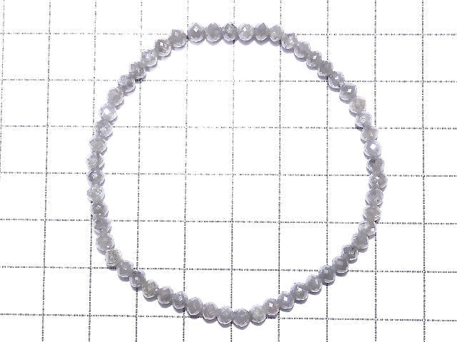 [Video] [One of a kind] [1mm hole] Gray Diamond Faceted Button Roundel Bracelet NO.1