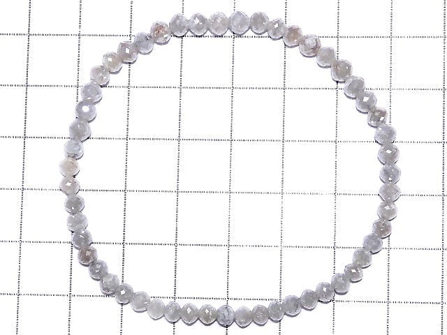 [Video] [One of a kind] [1mm hole] Gray Diamond Faceted Button Roundel Bracelet NO.2