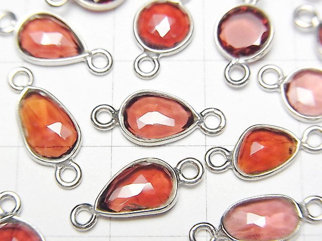 [Video] High Quality Mozambique Garnet AAA Bezel Setting Free Form Rose Cut [Both Side] Silver925 4pcs