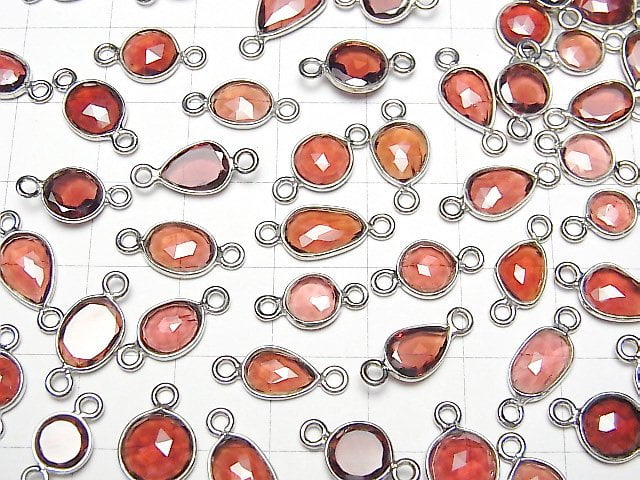 [Video] High Quality Mozambique Garnet AAA Bezel Setting Free Form Rose Cut [Both Side] Silver925 4pcs