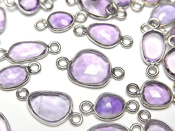 [Video] High Quality Amethyst AAA- Bezel Setting Free Form Rose Cut [Both Side] Silver925 3pcs