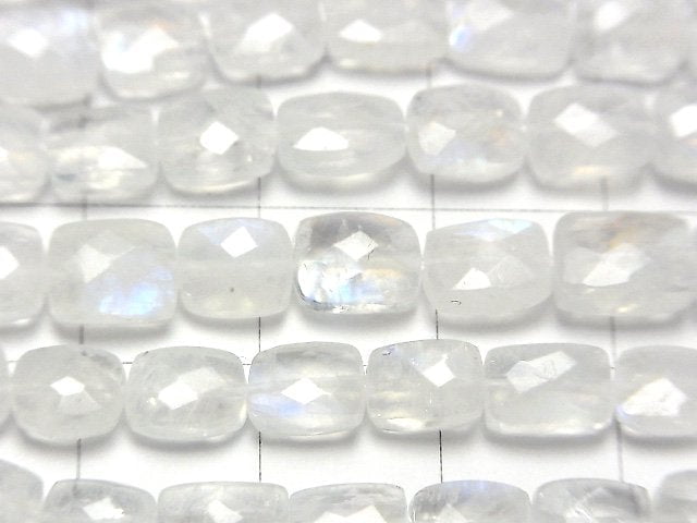[Video] High Quality Rainbow Moonstone AA++ Faceted Rectangle half or 1strand beads (aprx.9inch / 23cm)